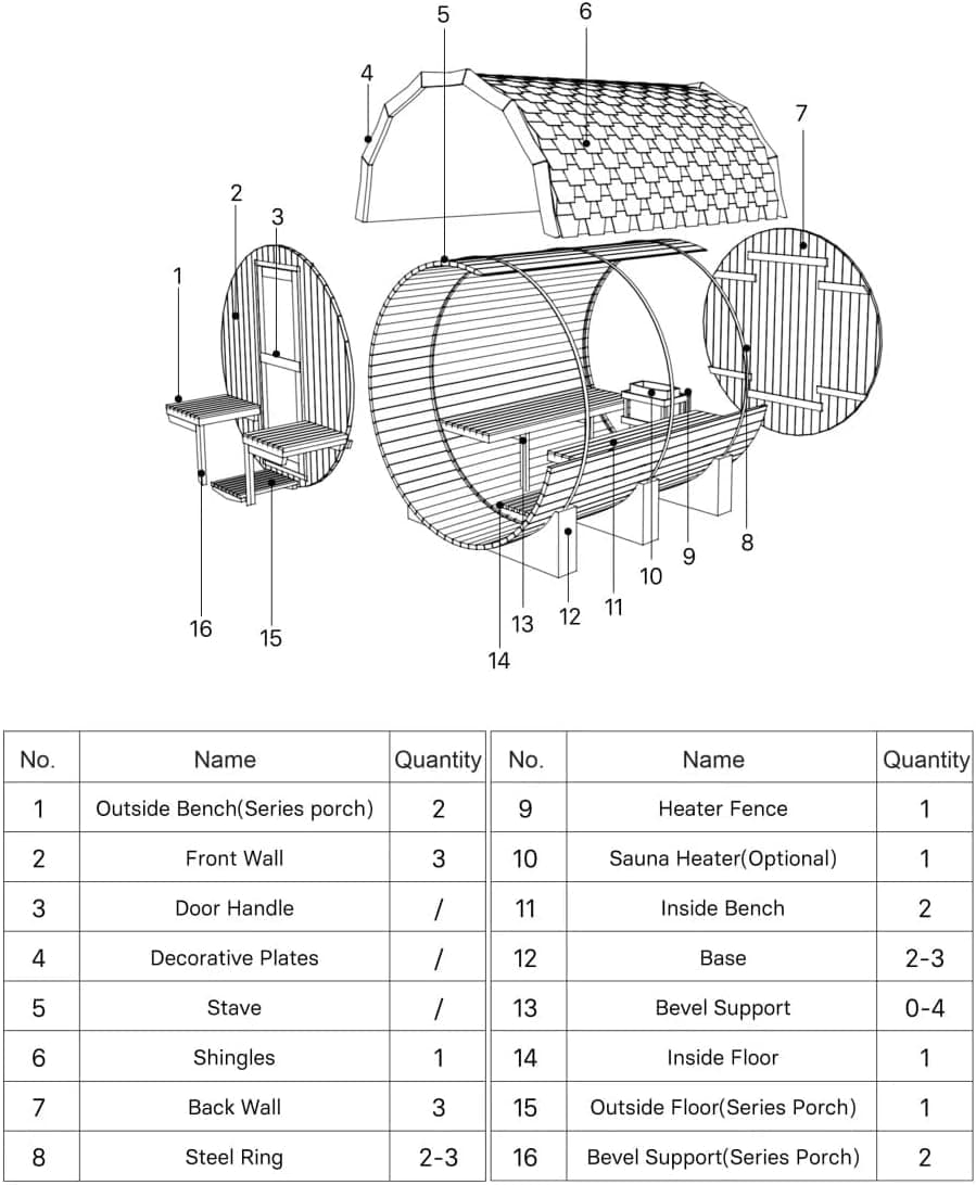Outdoor 2-Person Spruce Barrel Sauna with Electric Stove thumbnail 4