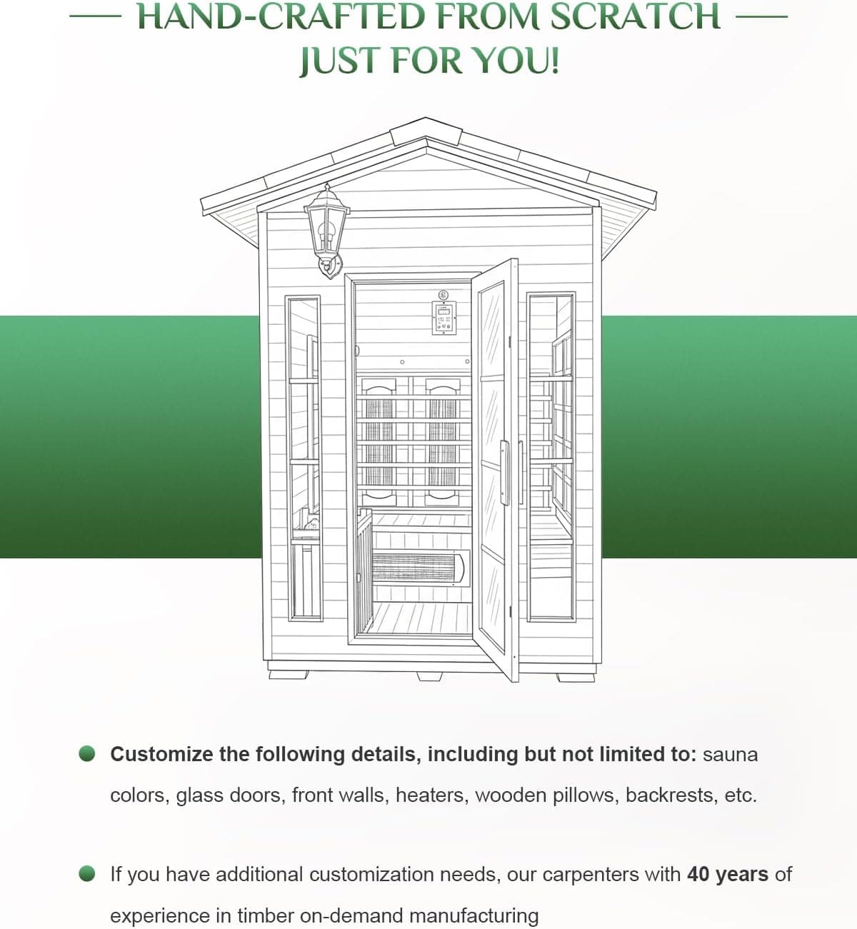 Customizable 1-6 Person Canadian Cedar Infrared Steam Barrel Sauna thumbnail 3