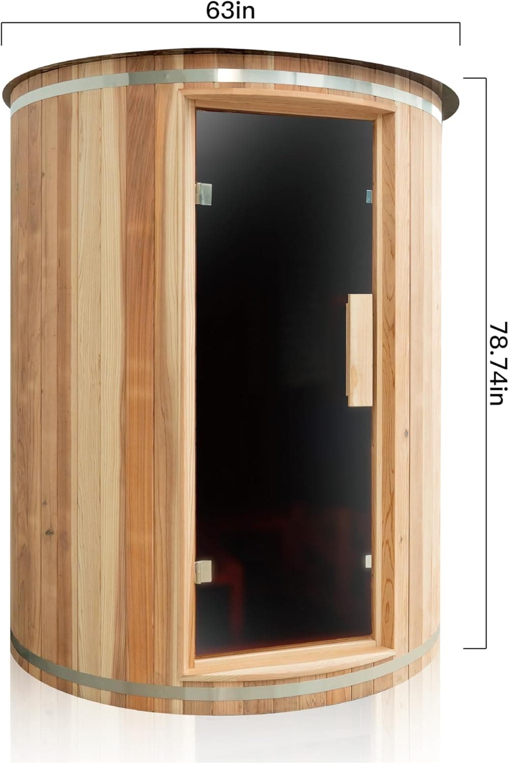 4-Person Cedar Vertical Barrel Sauna with Harvia Heater thumbnail 2