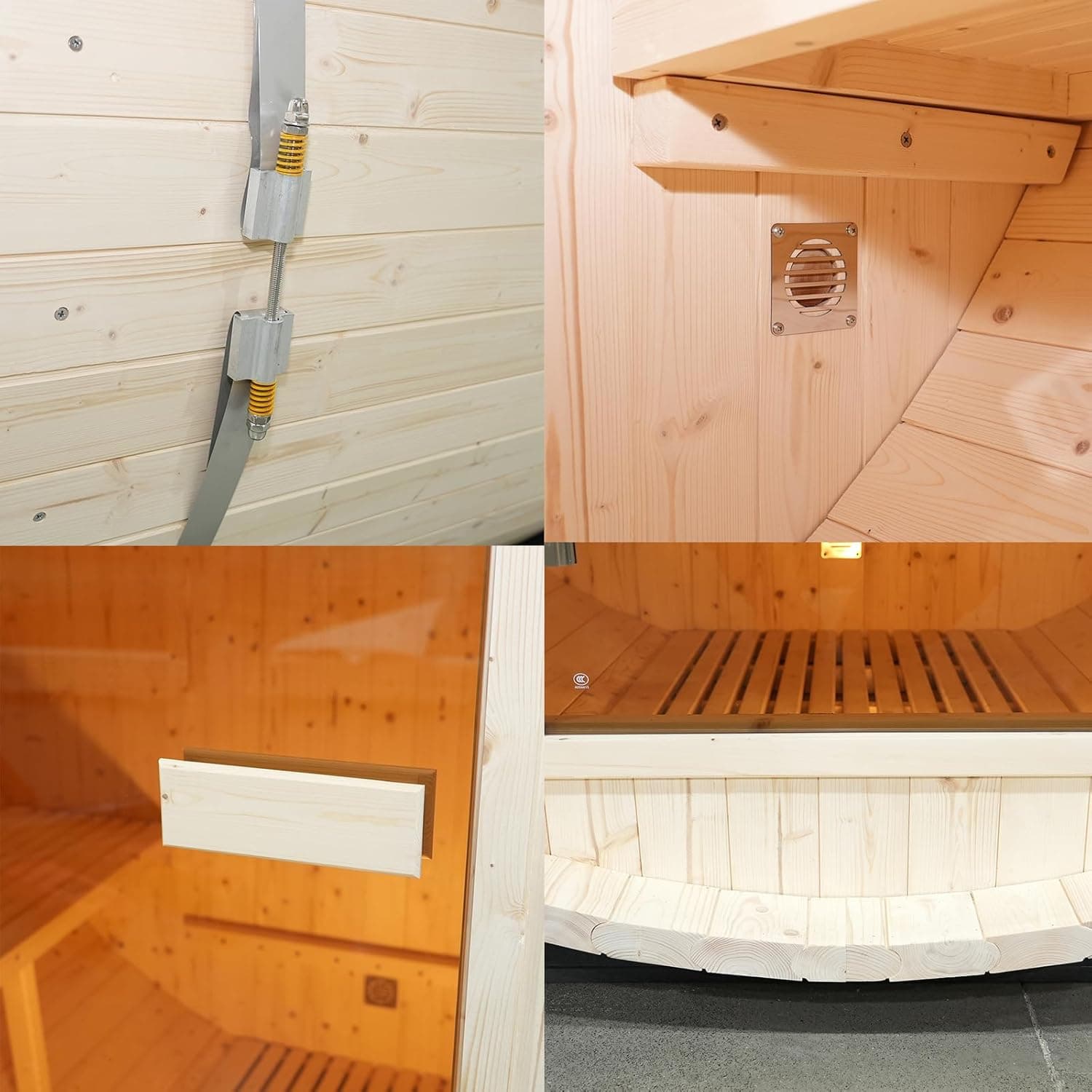 Outdoor 2-Person Canadian Spruce Barrel Sauna thumbnail 5