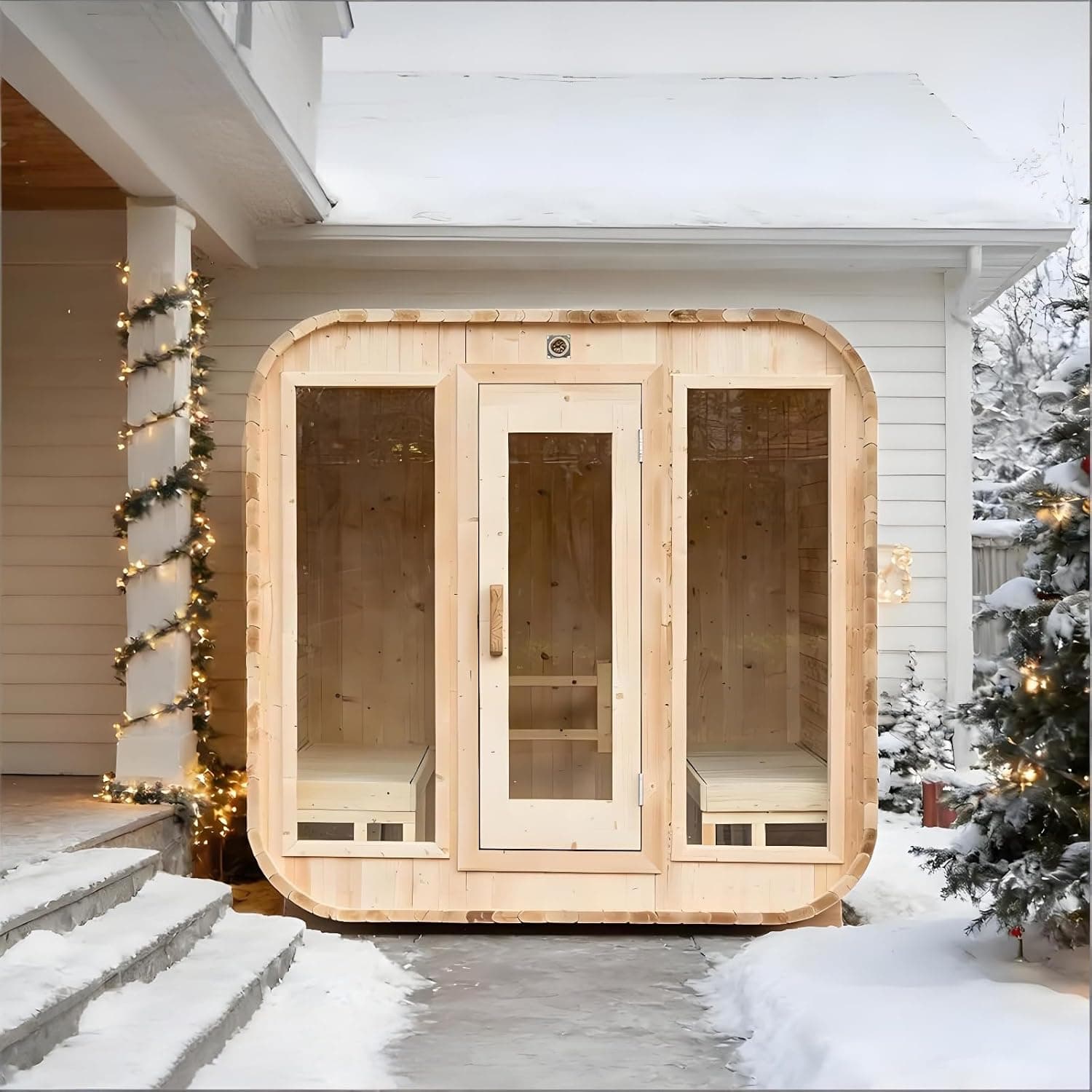 4-Person Outdoor Barrel Steam Sauna - Image 1