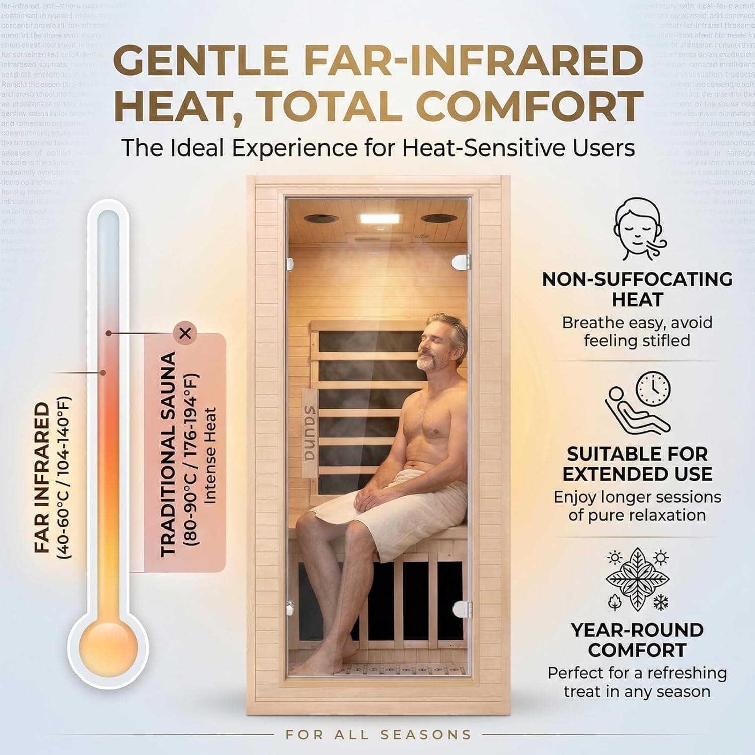 Hemlock 1-Person Infrared Home Sauna with Bluetooth thumbnail 2
