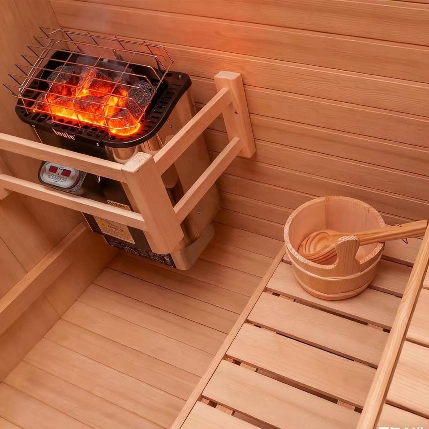 Canadian Red Cedar 4-6 Person Outdoor Cube Sauna thumbnail 3