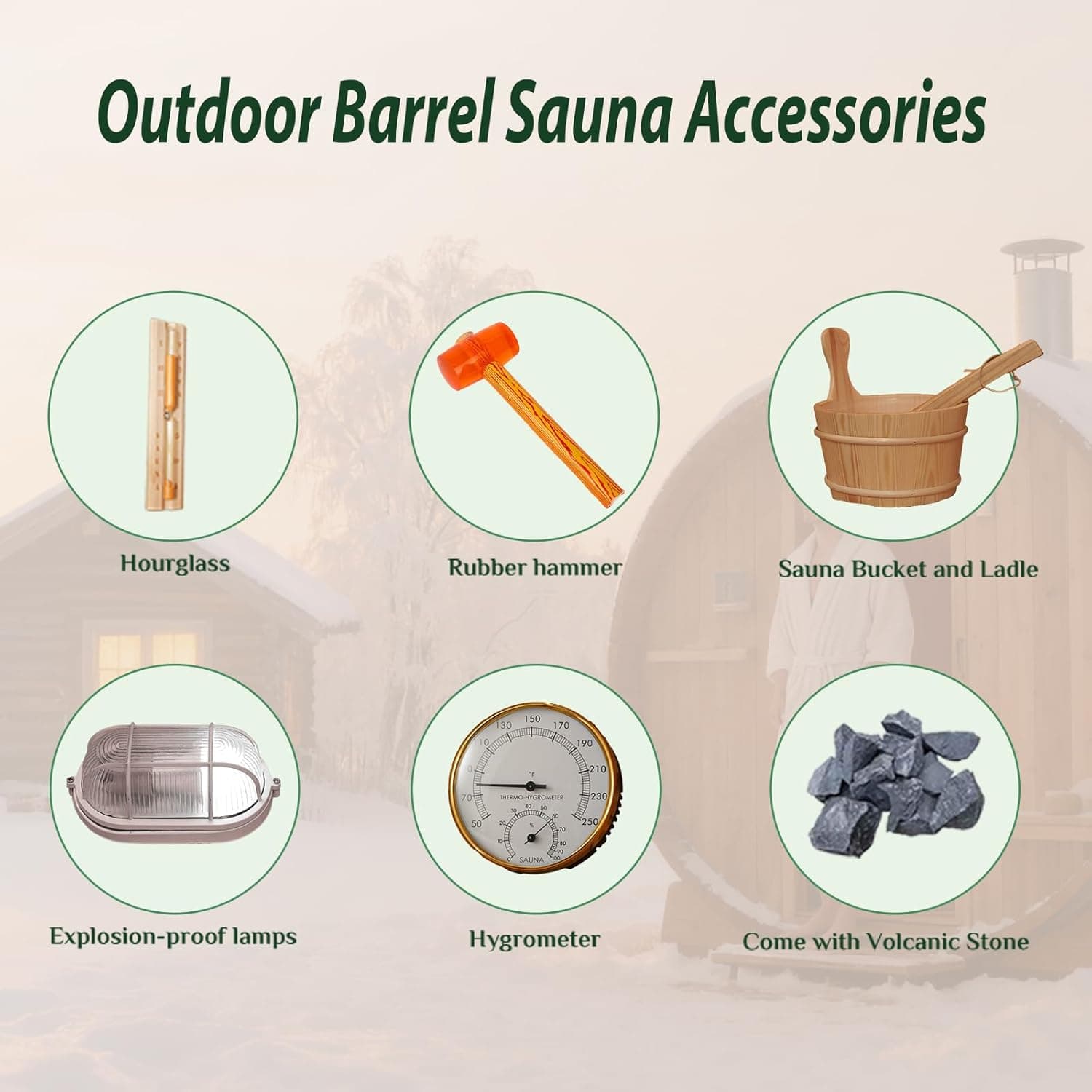 Smartmak 2-8 Person Outdoor Barrel Sauna thumbnail 6