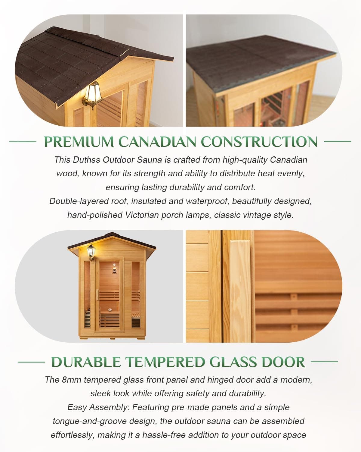 Customizable 1-6 Person Canadian Cedar Infrared Steam Barrel Sauna thumbnail 5