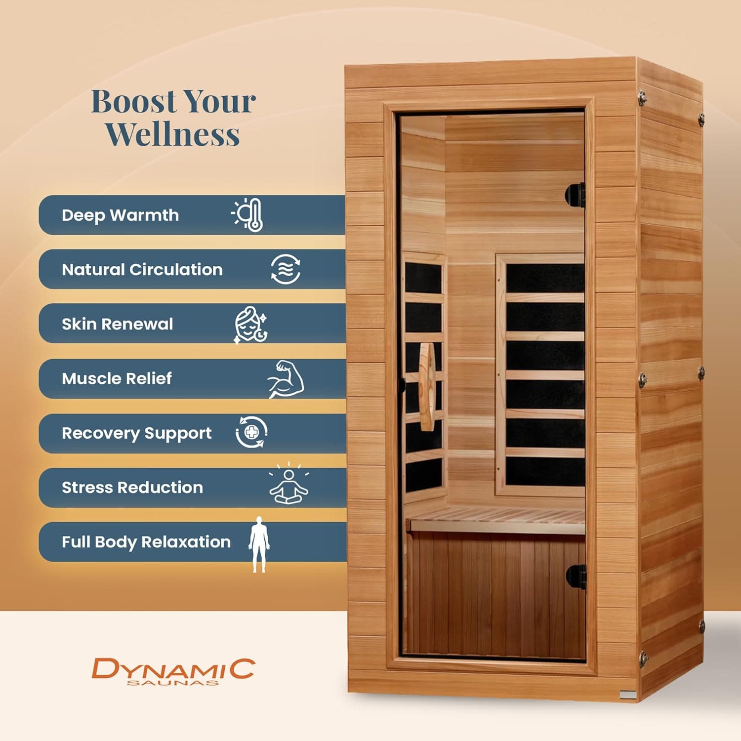Dynamic Saunas Elite 1-Person Far Infrared Sauna thumbnail 6