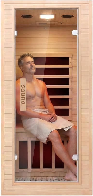 Hemlock 1-Person Infrared Home Sauna with Bluetooth