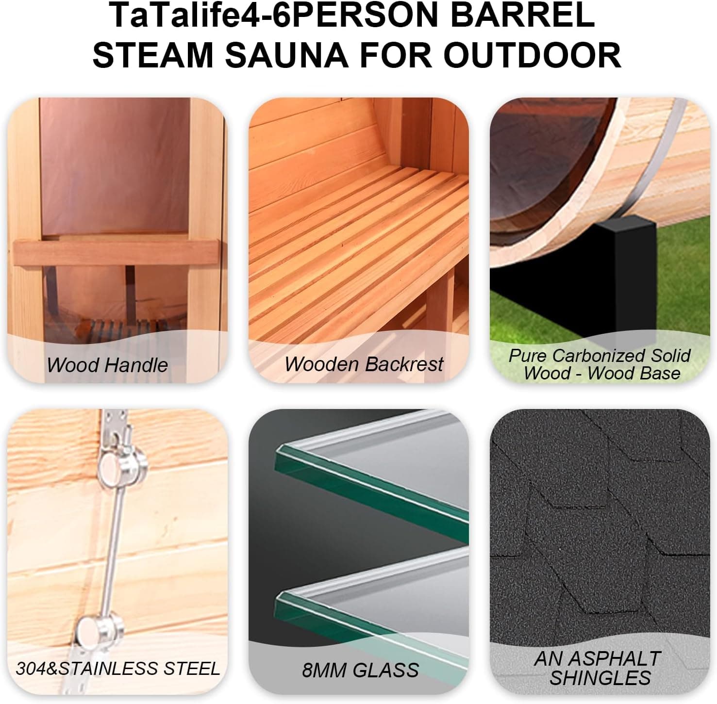 TOULE 6-8 Person Canadian Red Cedar Barrel Sauna thumbnail 3