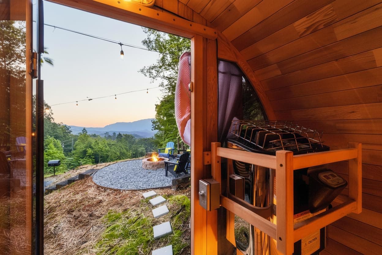 Serenity Nature Air 3-4 Person Canadian Red Cedar Barrel Sauna thumbnail 3