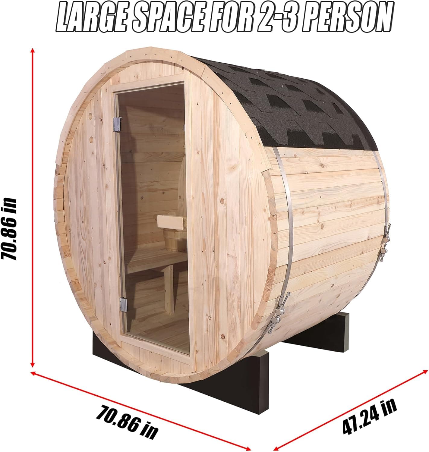 Spruce 2-Person Outdoor Barrel Sauna Kit thumbnail 2