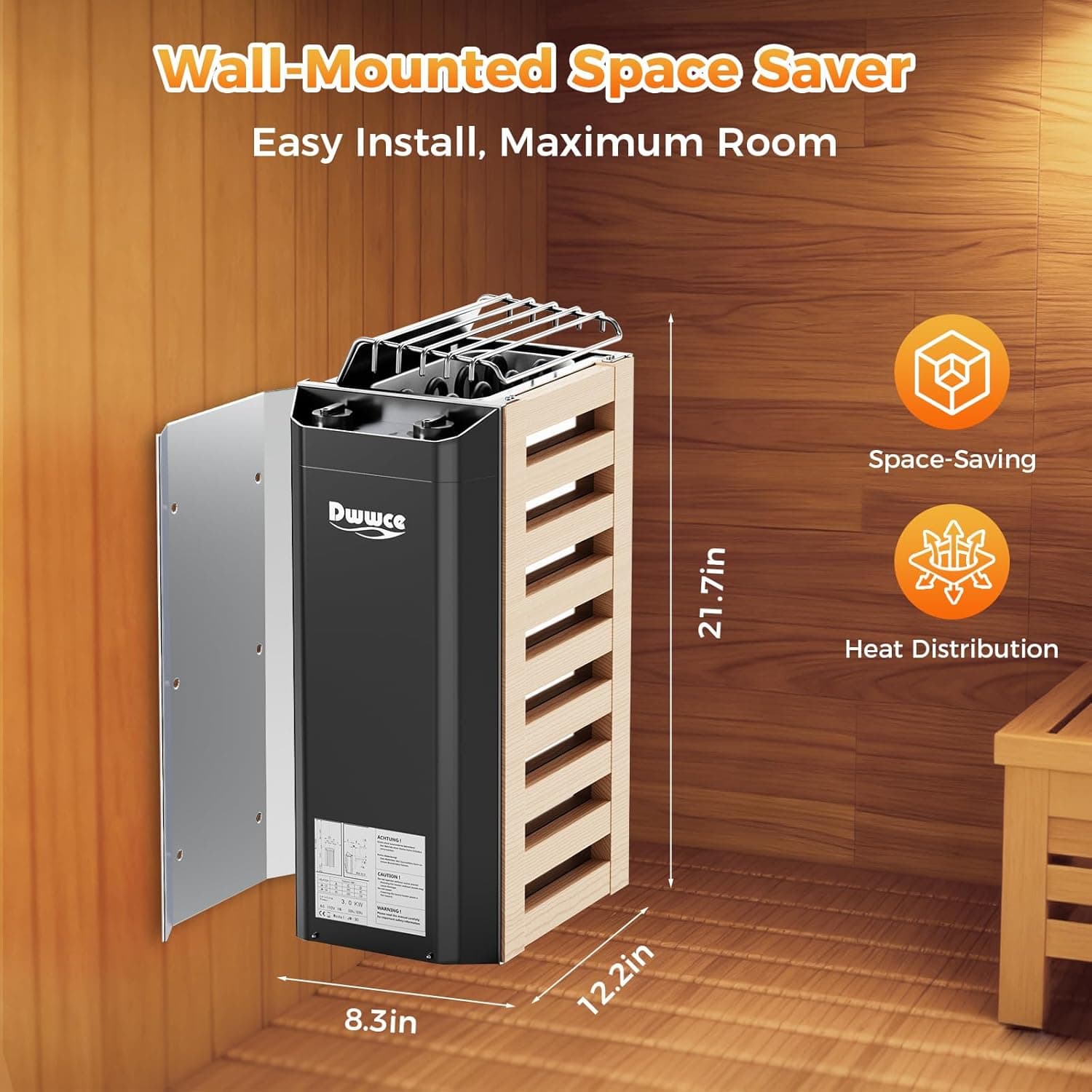 2KW Electric Sauna Heater with Timer thumbnail 6