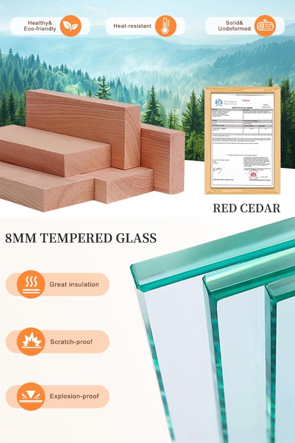 ZONEMEL 2-Person Canadian Red Cedar Cube Sauna thumbnail 4