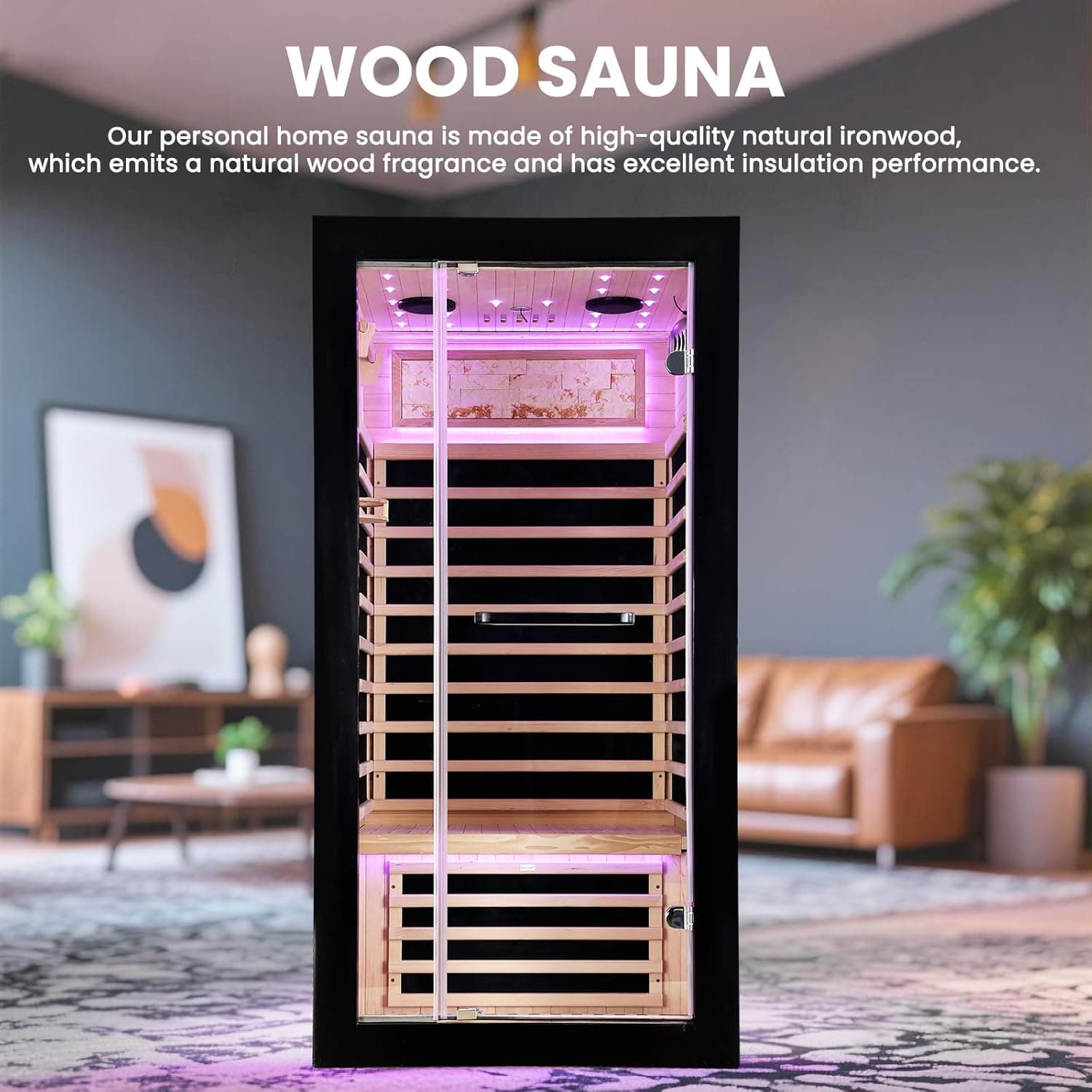 OUTEXER 1-Person Canadian Hemlock Infrared Sauna thumbnail 5