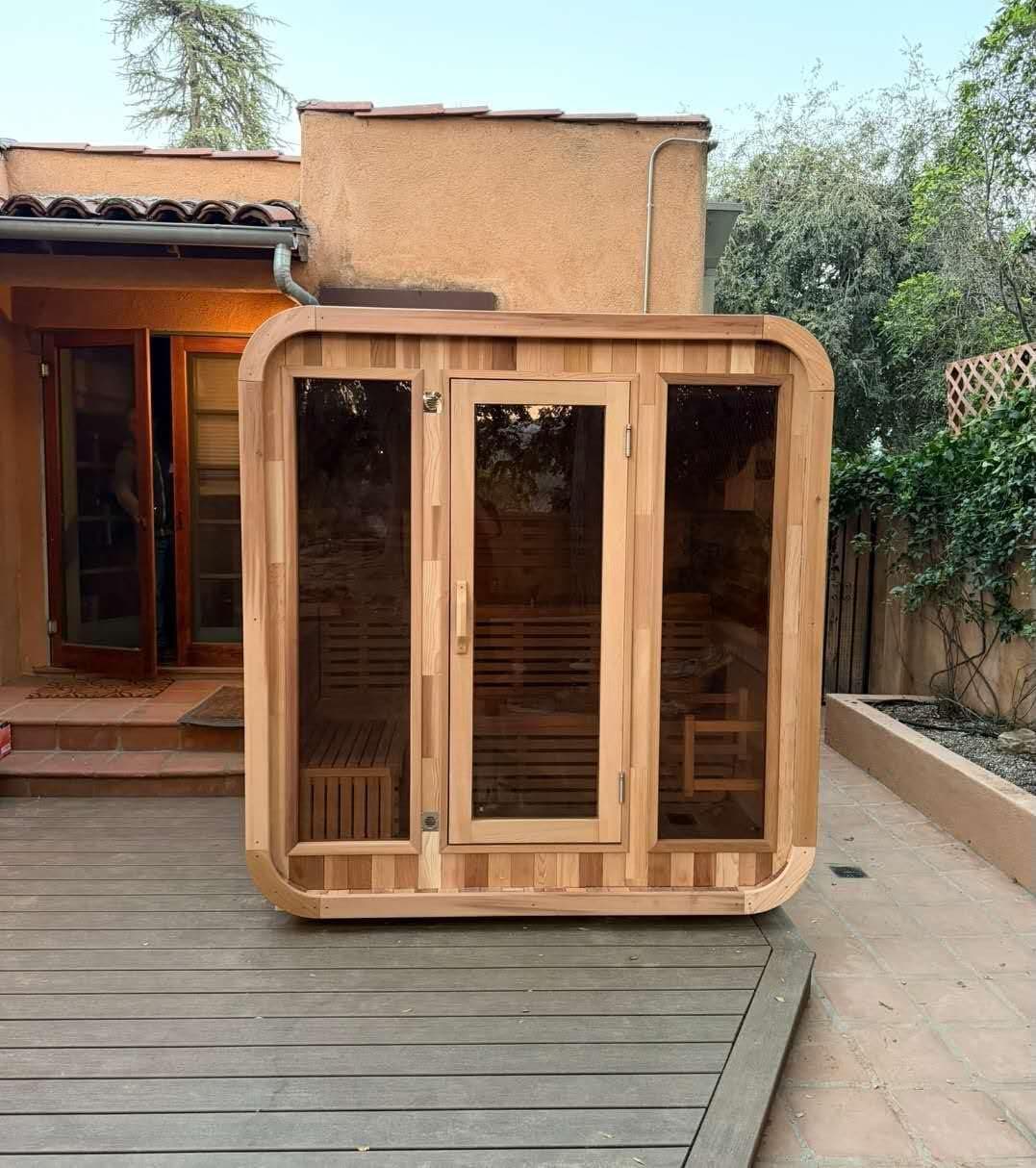 Cedar Square 6-Person Outdoor Sauna with Harvia Heater thumbnail 6