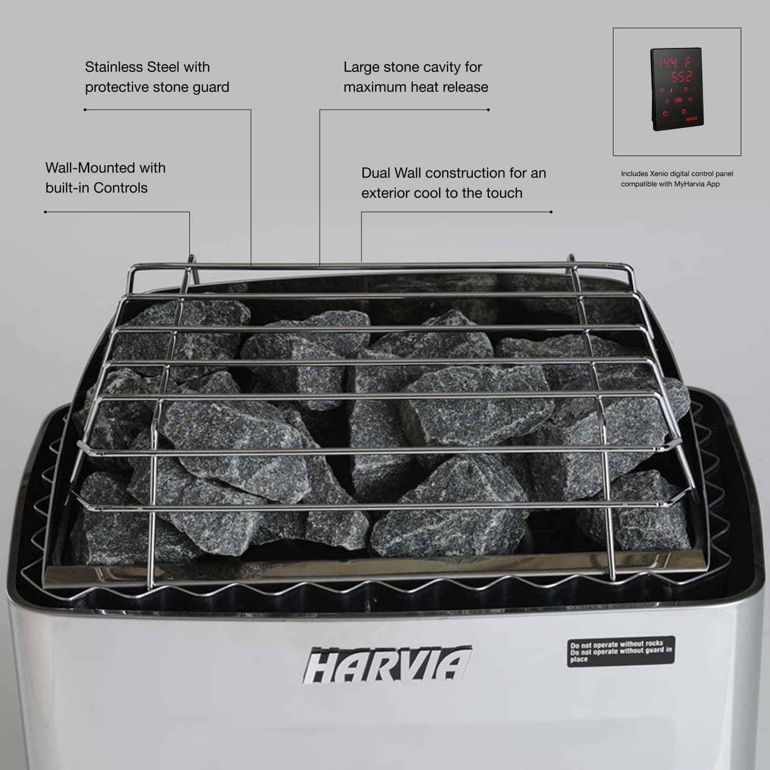 Harvia KIP 8kW Electric Sauna Heater with Stones thumbnail 3