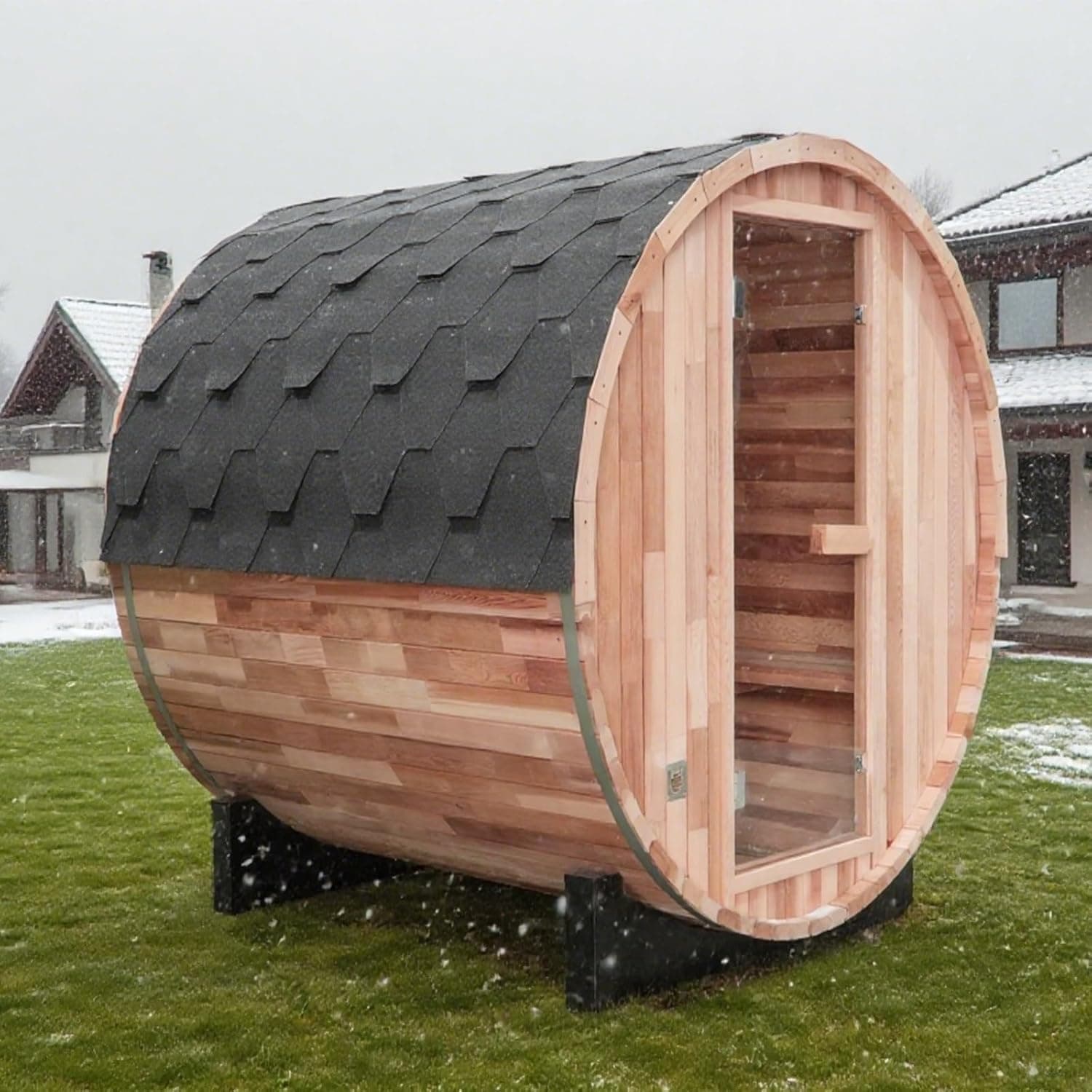 Smartmak 2-Person Canadian Red Cedar Barrel Sauna thumbnail 5