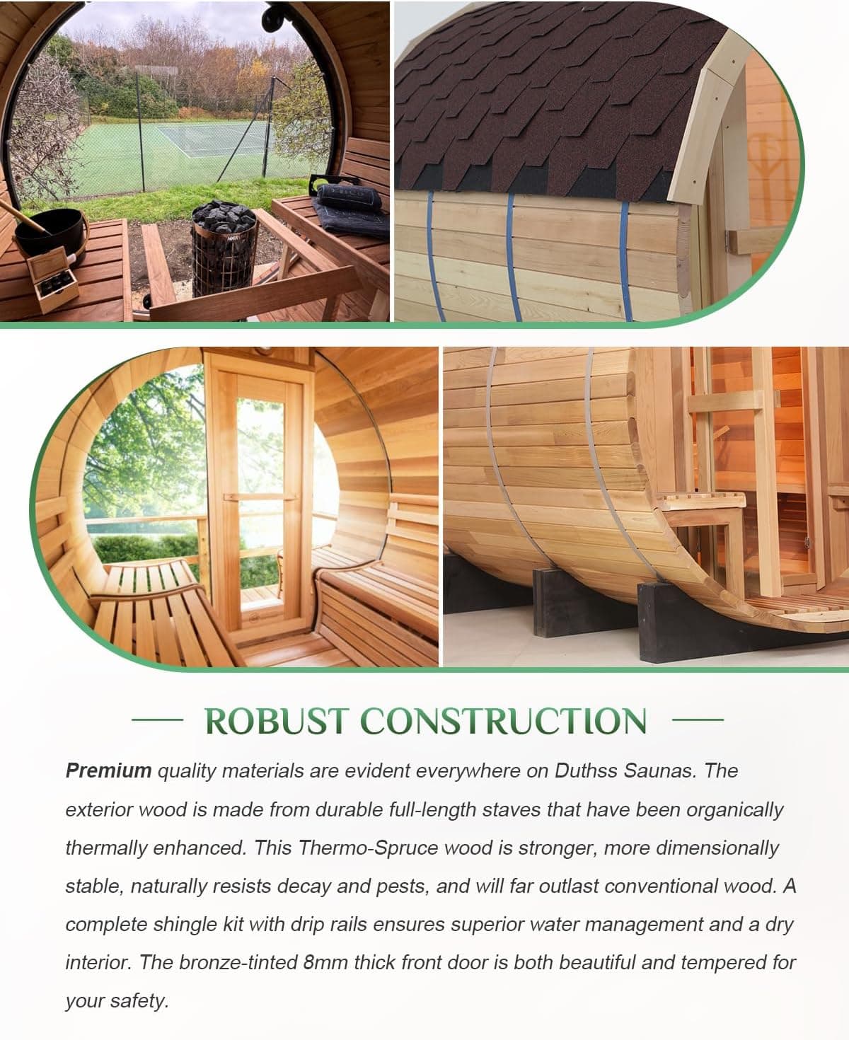 Cedar Barrel Sauna 2-10 Person Customizable Outdoor thumbnail 5