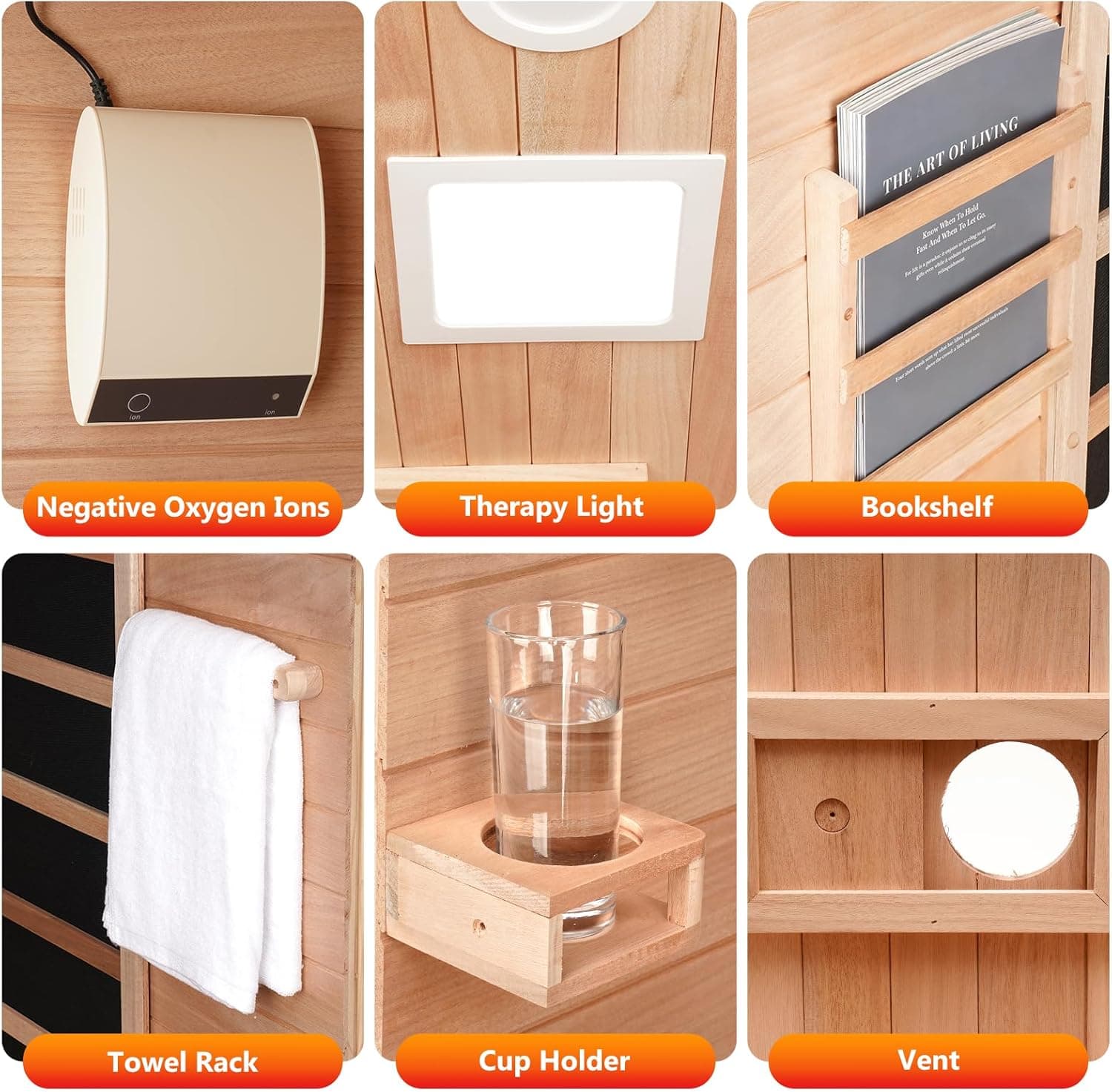 X-Vcak 1-2 Person Infrared Home Sauna with Red Light Therapy thumbnail 6