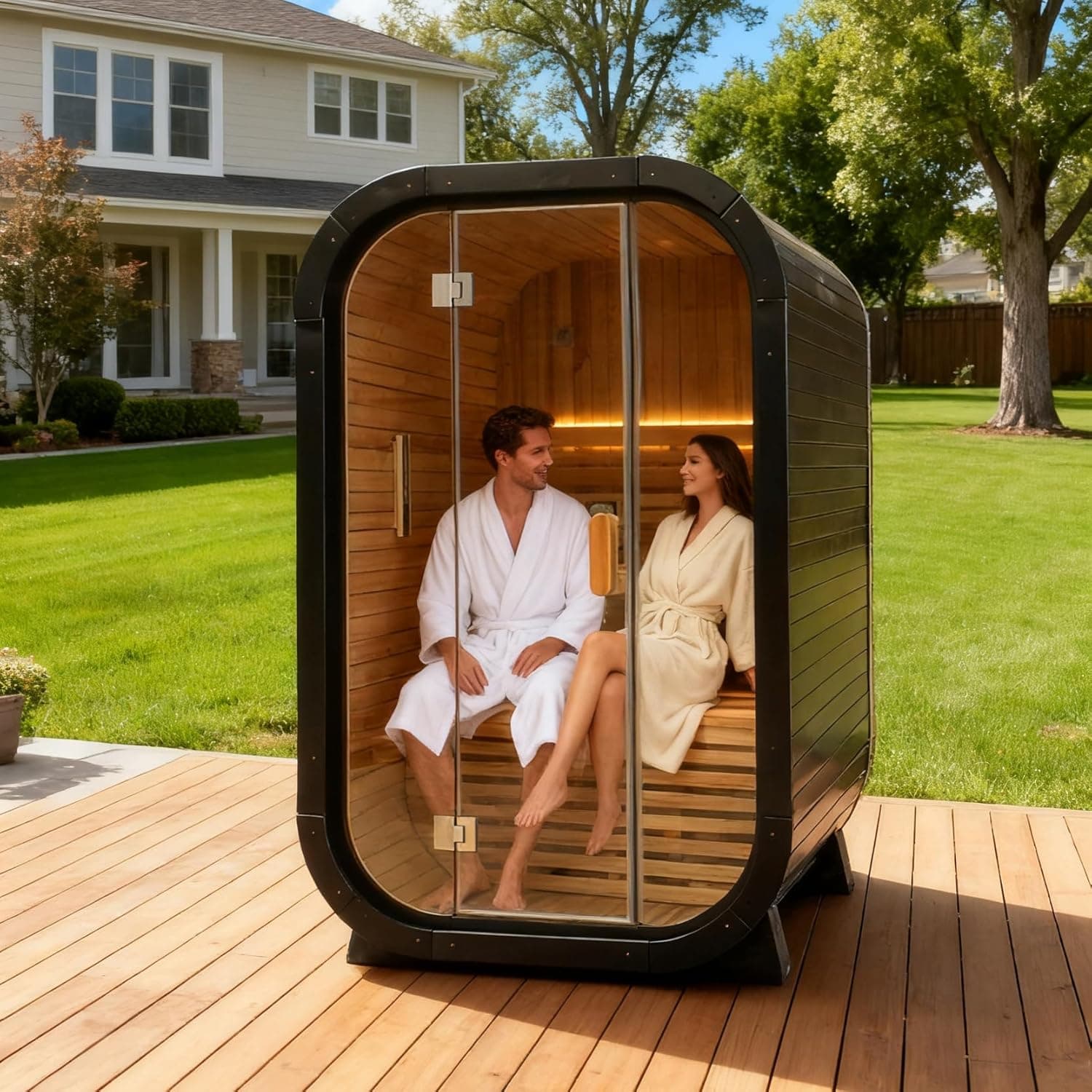 Cedar 2-Person Canadian Cedar Barrel Steam Sauna thumbnail 6
