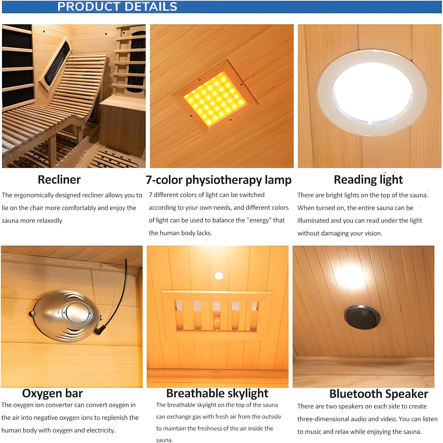 ZONEMEL 2-Person Red Cedar Full Spectrum Infrared Sauna thumbnail 3