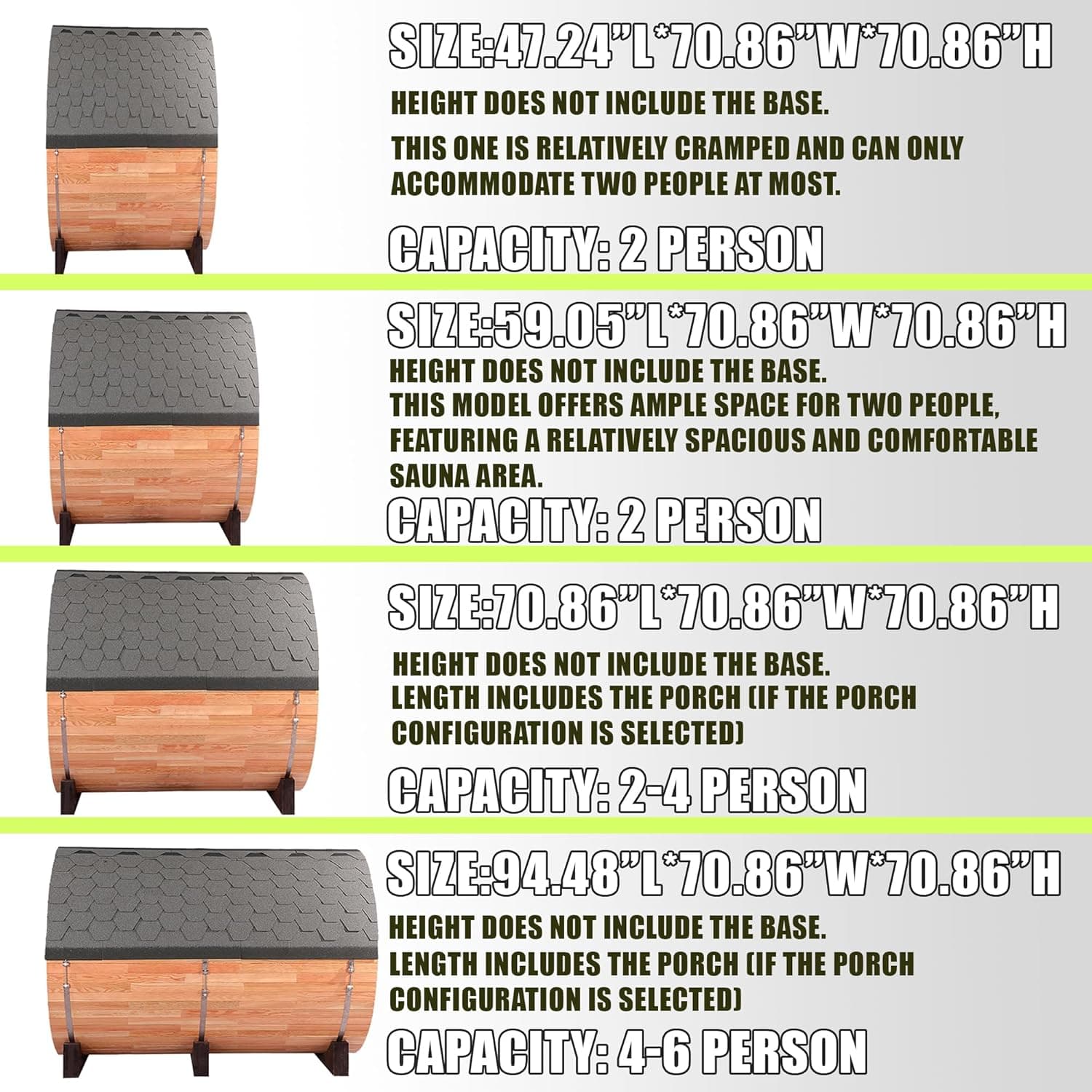 Harvia 2-8 Person Japanese Cedar Barrel Sauna thumbnail 4