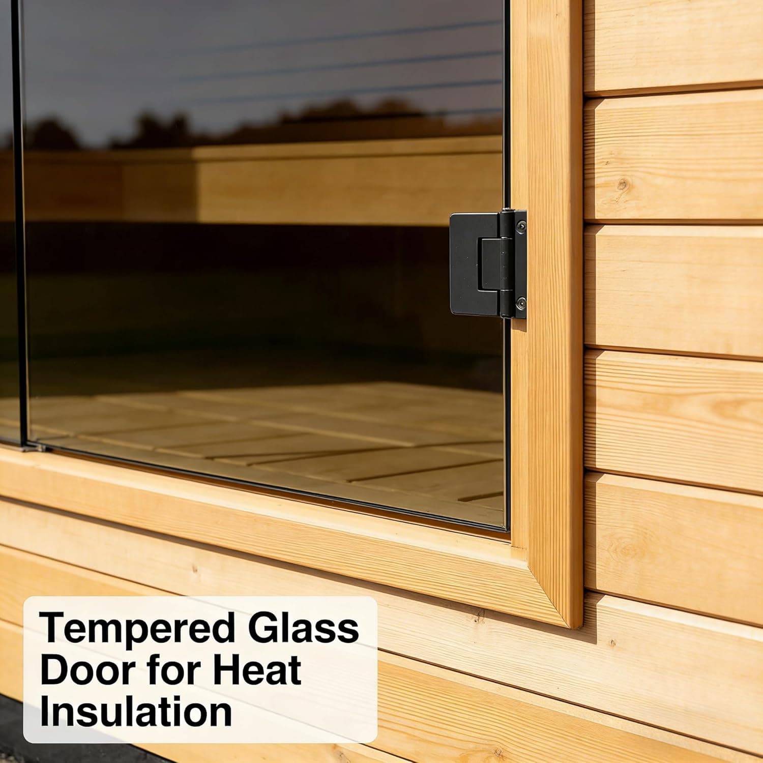 4-Person Finnish Cedar Barrel Sauna with Glass Front thumbnail 4