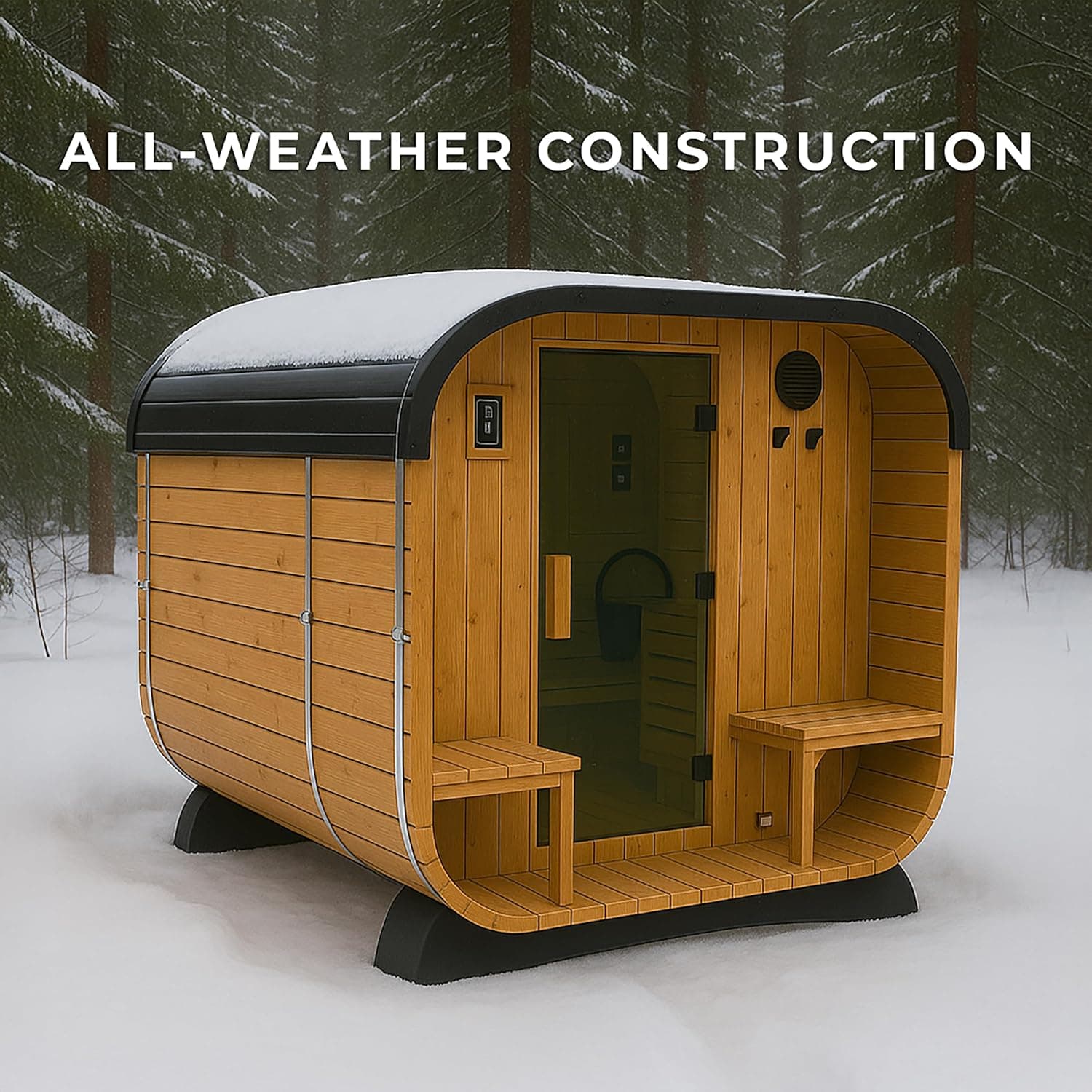 Backyard Discovery Lennon 2-4 Person Cedar Cube Sauna thumbnail 3