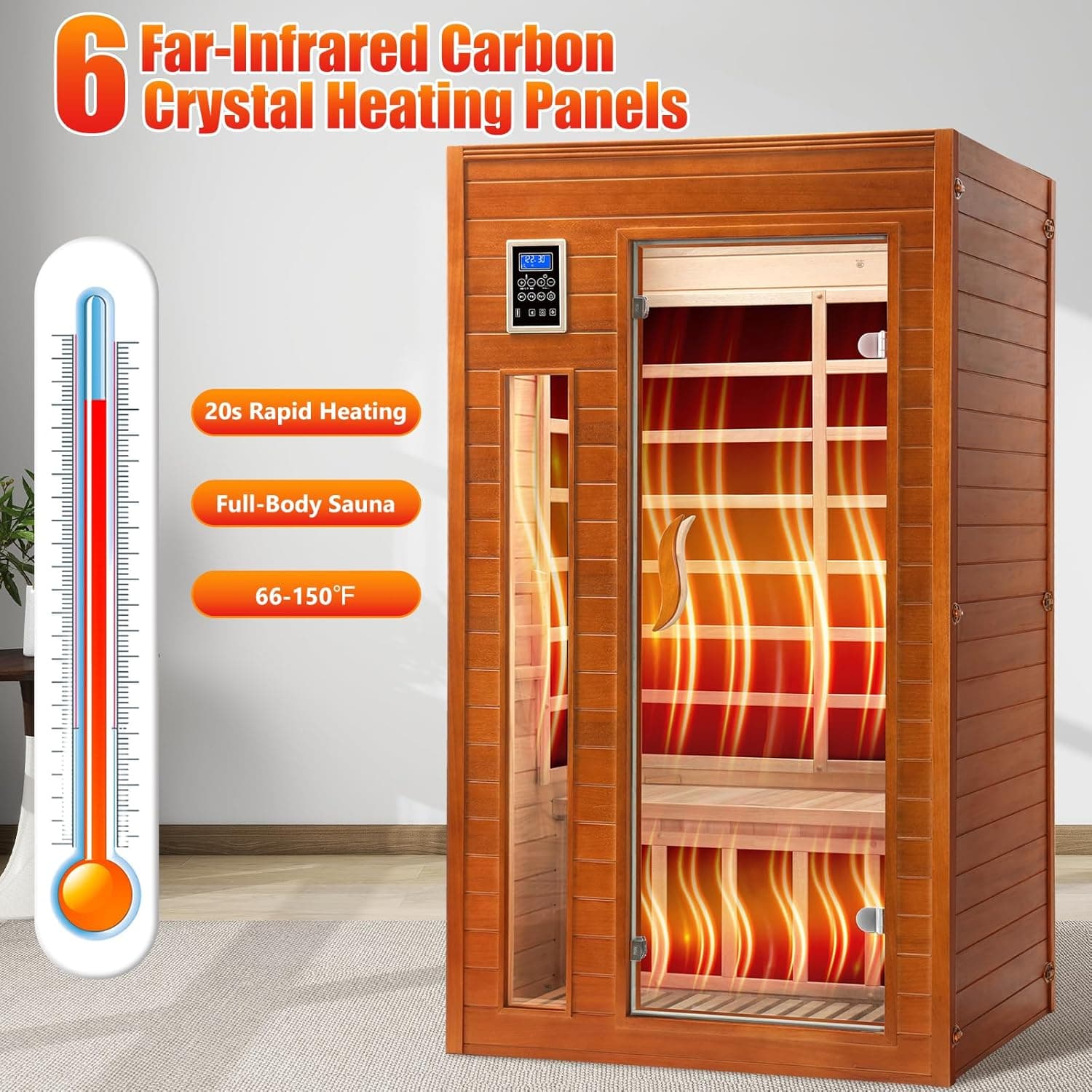 X-Vcak 1-2 Person Infrared Home Sauna with Red Light Therapy thumbnail 4
