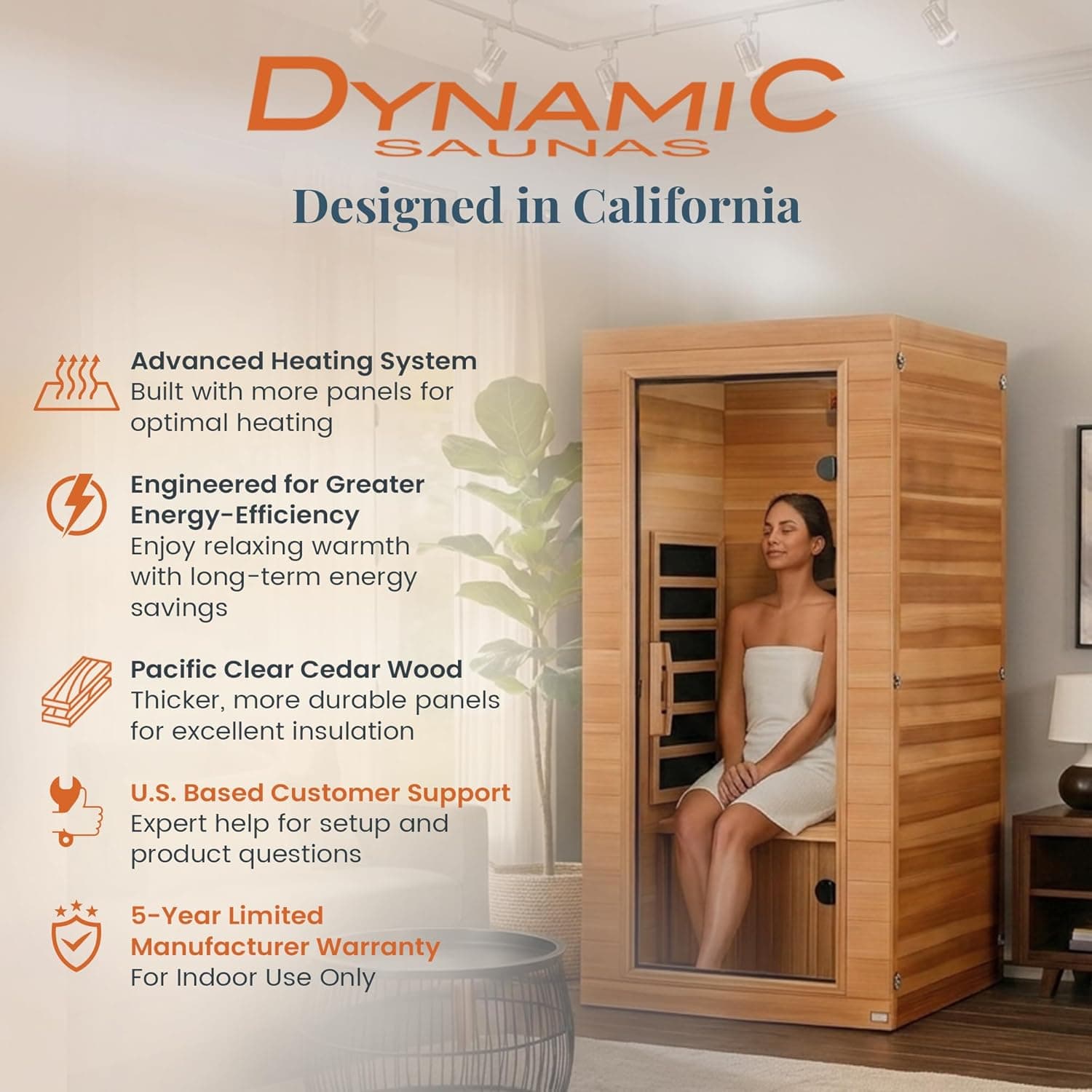 Dynamic Saunas Elite 1-Person Far Infrared Sauna thumbnail 2