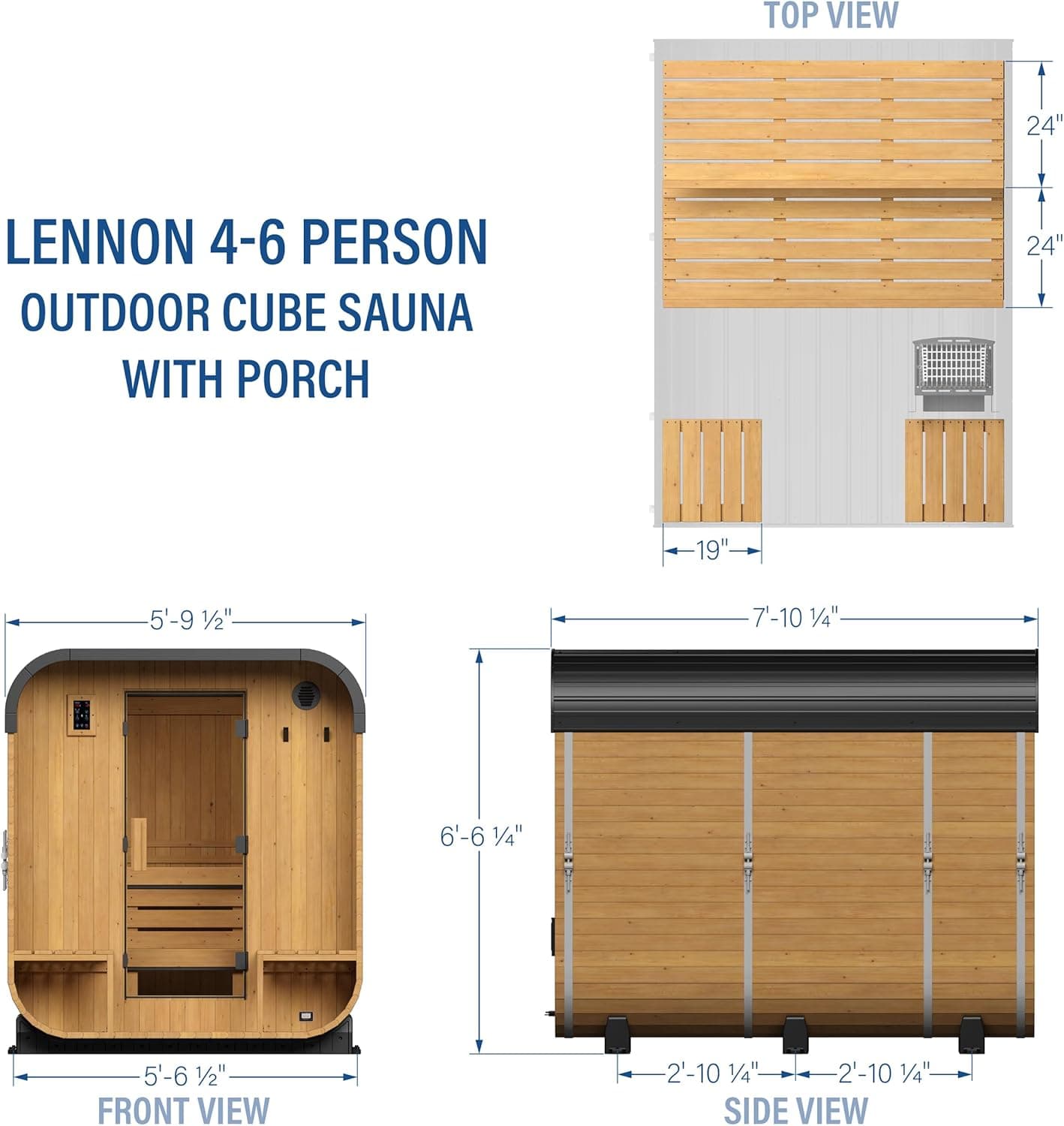 Backyard Discovery Lennon 4-6 Person Cedar Cube Sauna thumbnail 2