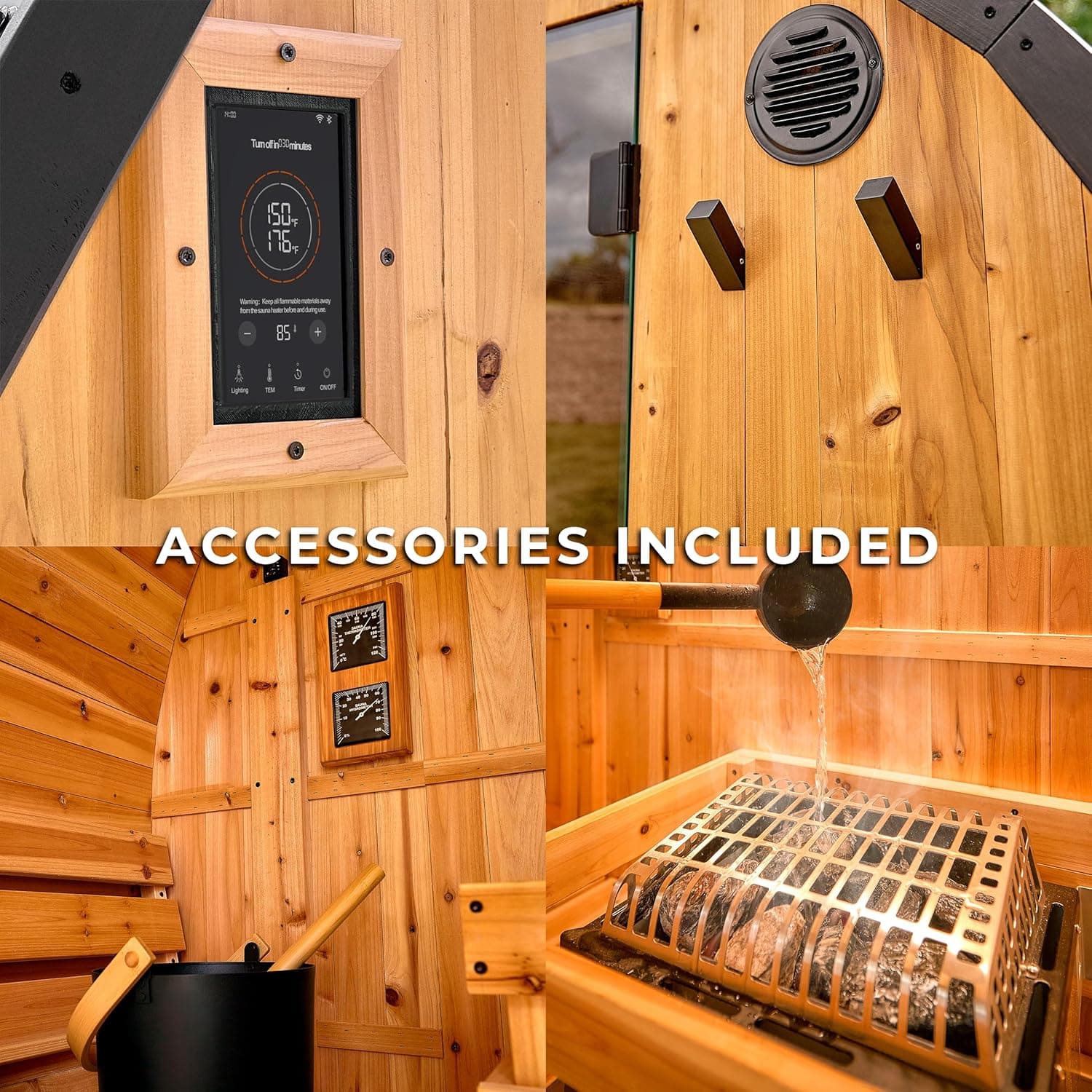 Backyard Discovery Paxton 4-6 Person Cedar Barrel Sauna thumbnail 6