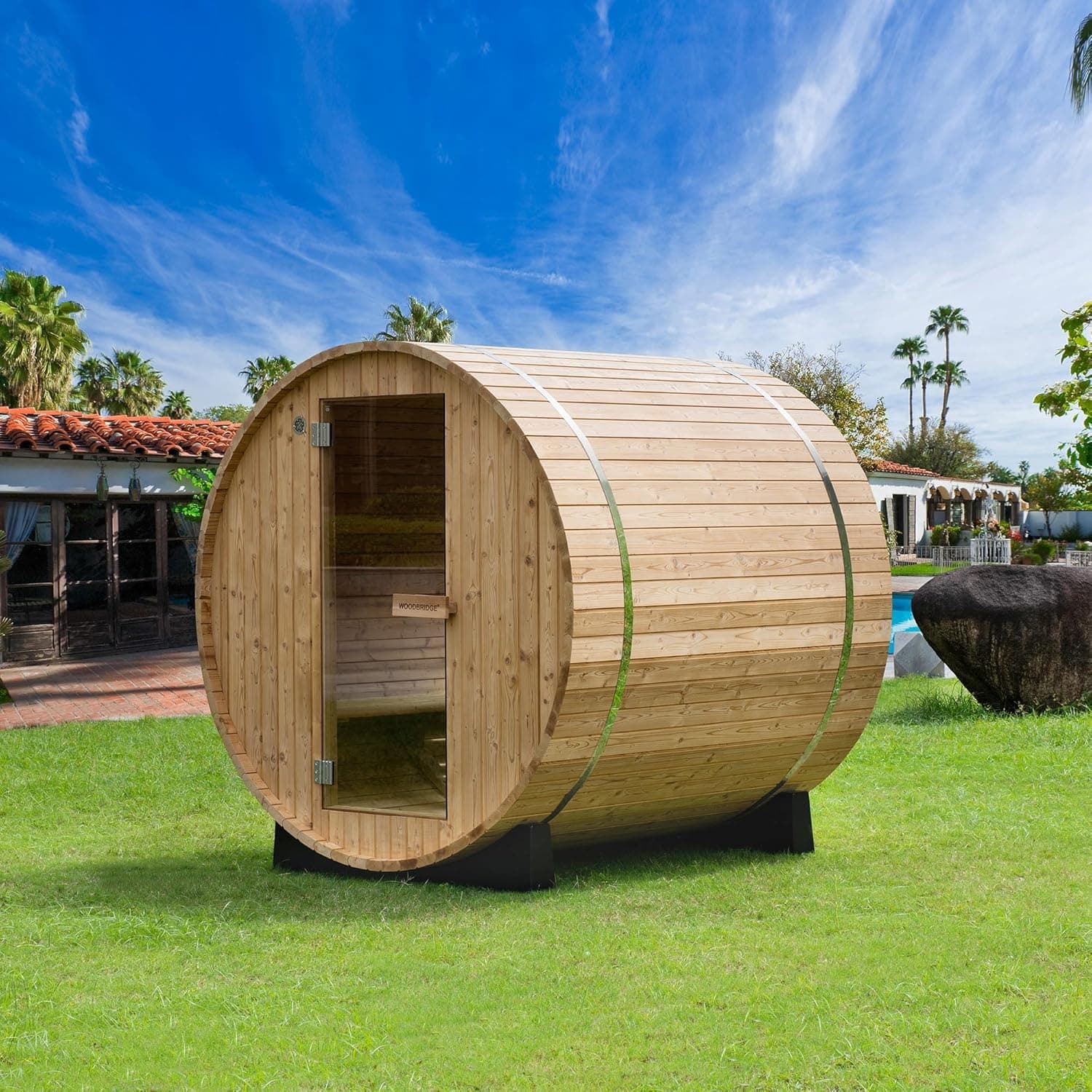 Woodbridge 2-Person Thermo Pine Barrel Sauna - Image 1