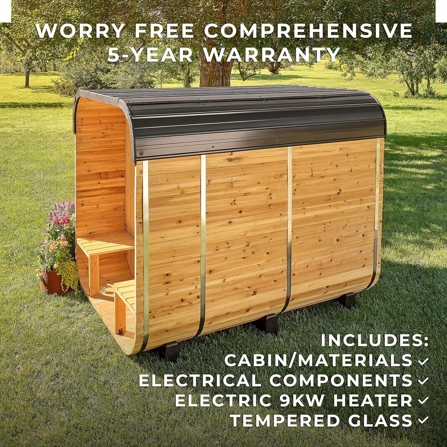 Backyard Discovery Lennon 4-6 Person Cedar Cube Sauna thumbnail 3